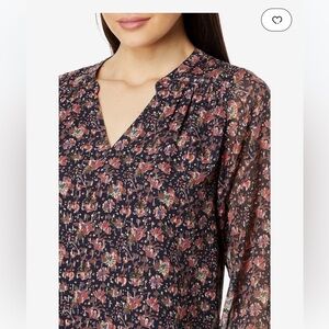 Faherty Silk Cotton Sage Wood Blouse, XS